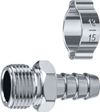 Фото ЗУБР штуцер ″елочка″, 10 мм - 3/8″M, переходник с обжимным хомутом, Профессионал (64924-3/8-10) Зубр 649243810 Зубр