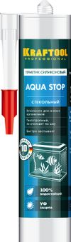 Фото KRAFTOOL Aqua stop, 300 мл, прозрачный, стекольный силиконовый герметик (41256-2) Kraftool 412562 Kraftool