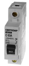 Фото СВЕТОЗАР 1P, 63А, C, 4.5кА, автоматический выключатель (49060-63-С) Светозар 4906063C Светозар