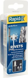 Фото RAPID  4.8 х 16 мм, 50 шт, алюминиевая заклепка (5000390) Rapid 5000390 Rapid