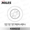 Фото Диск тормозной KIA Spectra передний MILES Miles K000232 Miles