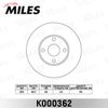 Фото Диск тормозной BYD F3/GEELY VISION/LIFAN 620/TOYOTA COROLLA (E12) пер.вент. Miles K000362 Miles