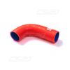 Фото Патрубок ГАЗ-3302 термостата верхний дв.ЗМЗ-406, 405 угол 90 1шт силикон КРАСНЫЙ CS иу CS-20 12704 CS-20