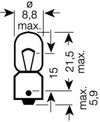 Фото ЛАМПА НАКАЛИВАНИЯ, T4W 12V 4W BA9s Osram 3893 Osram