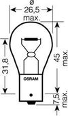 Фото Лампа P21W 12V 21W Ba15S 2шт Osram 750602B Osram