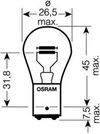 Фото Лампа  P21/5W 21W+5W 24V "OSRAM" BAY15d, двухконтактная Osram 7537 Osram