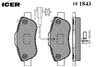 Фото Колодки дисковые передние FIAT 500 1.4I 07>/GRANDE PUNTO/IDEA 1.2-1.3D MULTIJET 04> Icer 181843 Icer