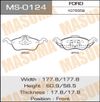 Фото Колодки тормозные дисковые Masuma MS-0124 Masuma MS0124 Masuma