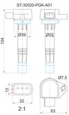 Фото Катушка зажигания HONDA D15B/D17A 00-/STREAM RN1/R Sat ST30520PGKA01 Sat