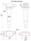 Фото Катушка зажигания TOYOTA 1AZ/2AZ-FE 00- Sat ST9091902244 Sat