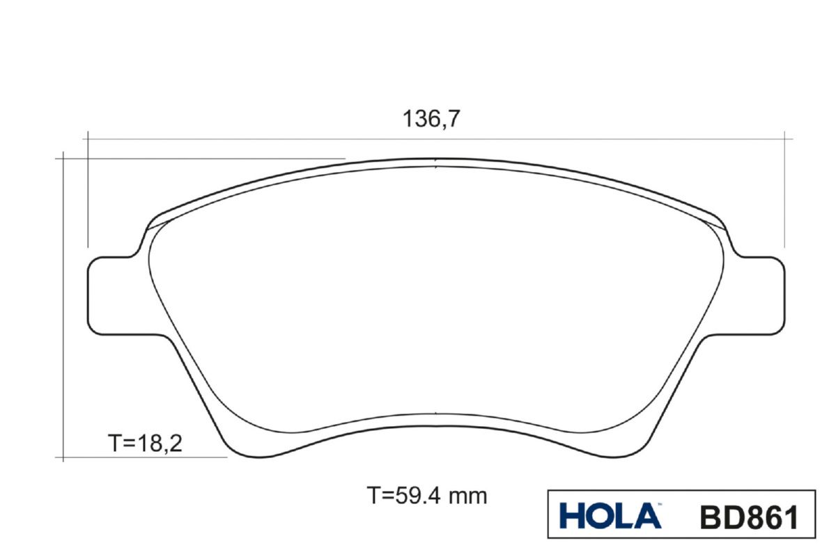 Комплект тормозных колодок bd861 Hola