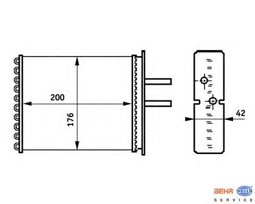 Теплообменник, отопление салона 8FH 351 313-381 Hella