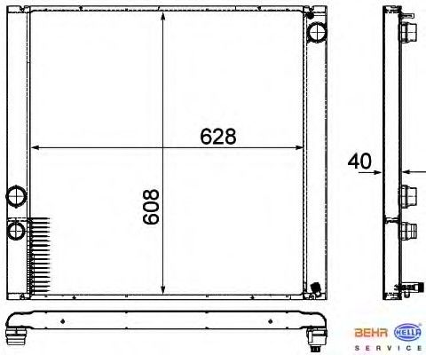 Радиатор охлаждения двигателя LAND ROVER 8MK 376 745-721 Hella