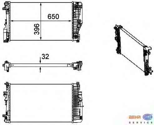 Радиатор, охлаждение двигателя 8MK 376 756-131 Hella