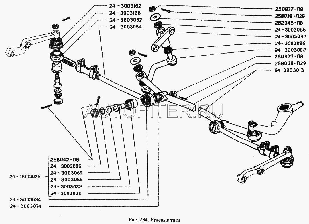 НАКОНЕЧНИК ТЯГИ РУЛЕВОЙ ТРАПЕЦИИ ГАЗ 14, 24 ВОЛГА, 2410, 31029, РАФ RAF   24-3003062 243003062 Газ