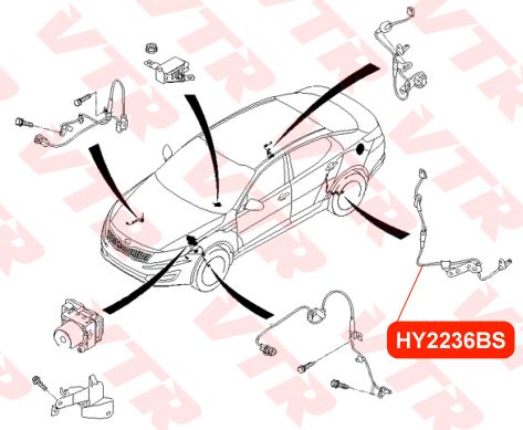 Датчик ABS задний левый для Kia Optima III 2010-2015 hy2236bs Vtr