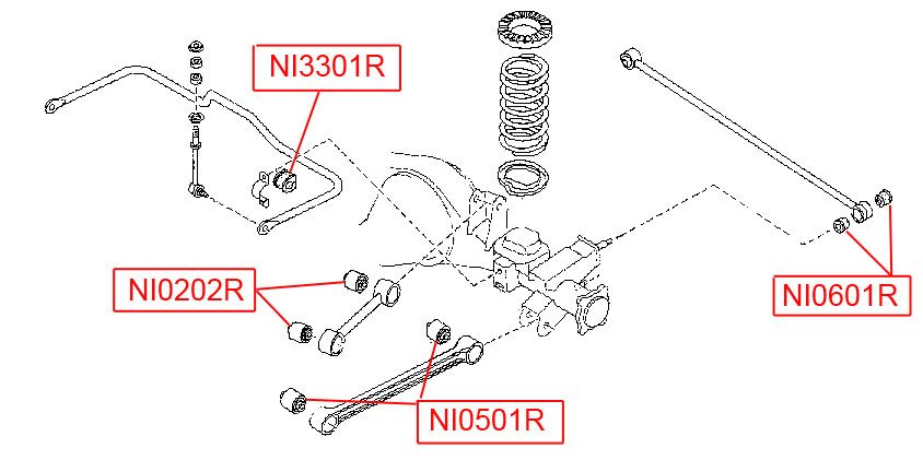 Сайлентблок тяги для Infiniti QX4 (JR50) 1996-2002 ni0501r Vtr