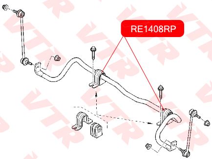 Полиуретановая втулка стабилизатора передней подвески (d 20) RE1408RP Vtr