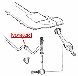 Втулка стабилизатора передней подвески VO1402R vo1402r Vtr