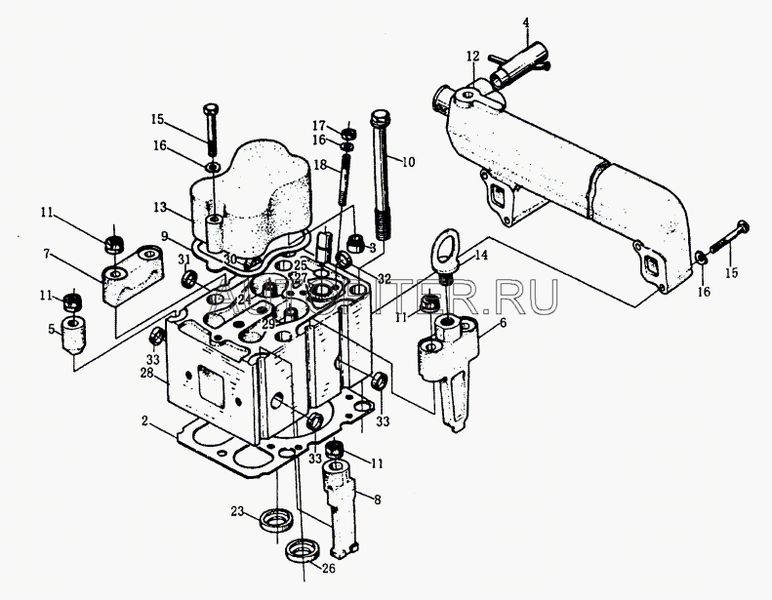 Головка блока цилиндров в сборе с коромыслами ЕВРО-2 WD615 61500040058 Howo