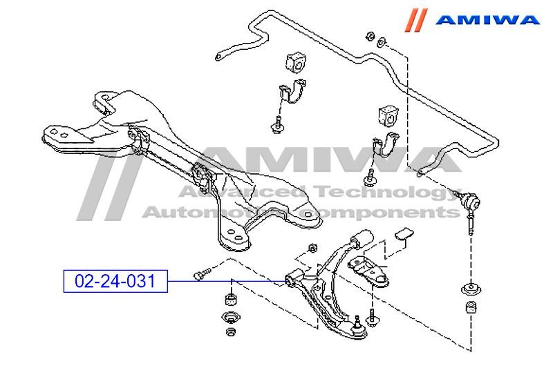 Сайлентблок переднего рычага задний для Nissan Maxima (A32) 1994-2000 0224031 Amiwa