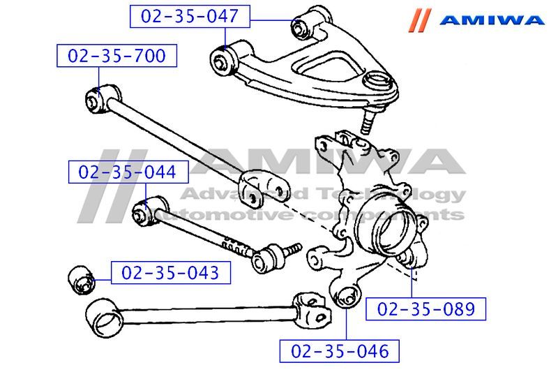 Тяга задняя поперечная для Toyota MR II SW20 1989-2000 0235044 Amiwa