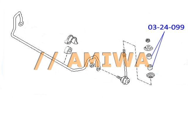 Втулка стойки стабилизатора переднего NISSAN MICRA II K11 (1992-2002)/ SUNNY (1986-2000), MAZDA MPV 0324099 Amiwa