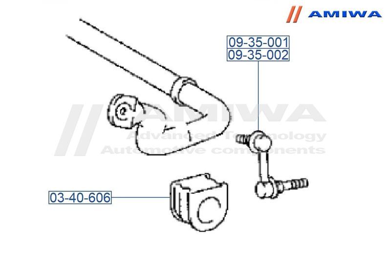 ВТУЛКА СТАБ ПЕР LEXUS LS460 (D=34) 0340606 Amiwa