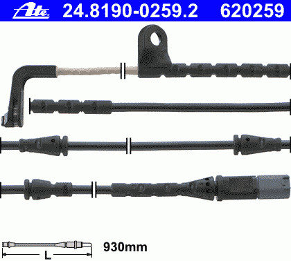 Сигнализатор, износ тормозных колодок 24.8190-0259.2 Ate