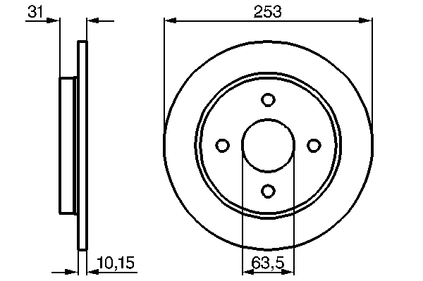 Диск тормозной задний для Ford Fiesta 2001-2008 0 986 478 344 Bosch