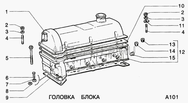 Головка блока ВАЗ-21214 в сборе с.о. без отверстия (клапана притерты) 21214100301110 Автоваз