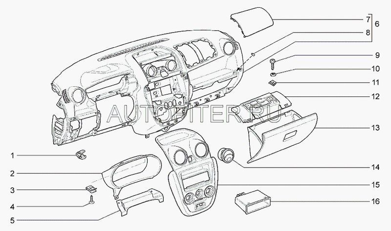 Корпус вещевого ящика панели приборов 21900530301400 Автоваз