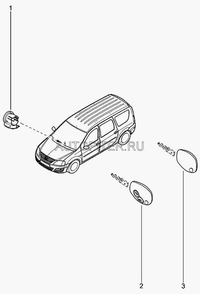 Пульт дистанционного управления Ларгус с ключом 805645776r Автоваз