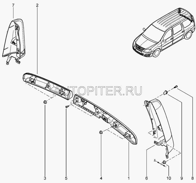 Облицовка стойки наружная правая 8200414581 Автоваз