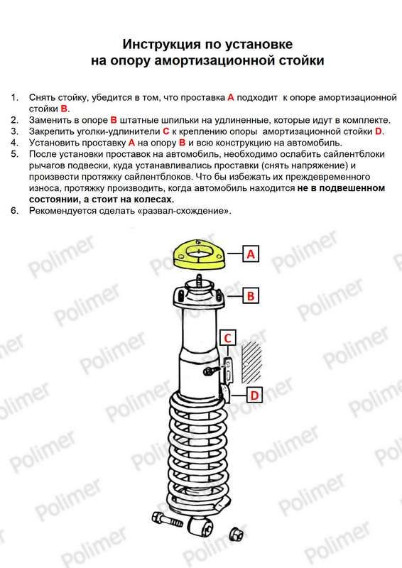 Проставки увеличения клиренса опор задних стоек  мм 011503120 Полимер