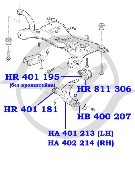 Опора шаровая передней подвески для Ford Focus II 2008-2011 HB400207 Hanse