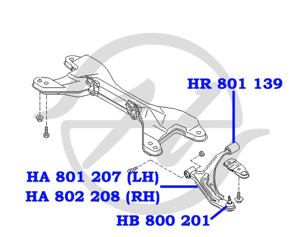 Сайлентблок переднего рычага задний для Nissan Maxima (A32) 1994-2000 HR801139 Hanse