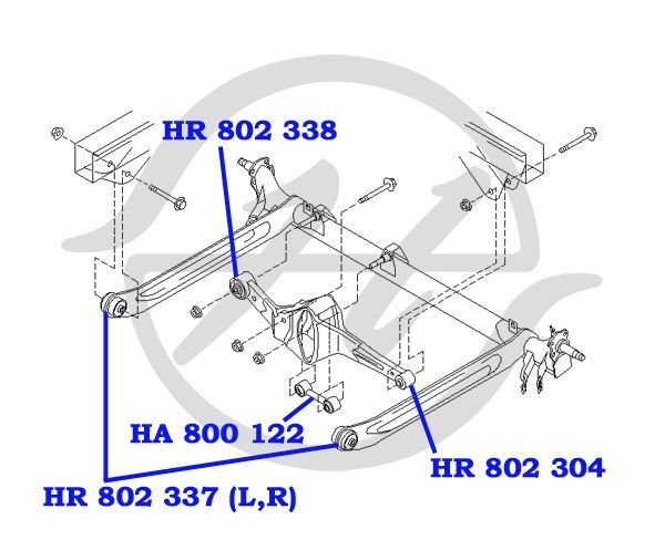 Сайлентблок задней балки NISSAN ALMERA/SUNNY (B15)/BLUEBIRD (G10) hr802337 Hanse