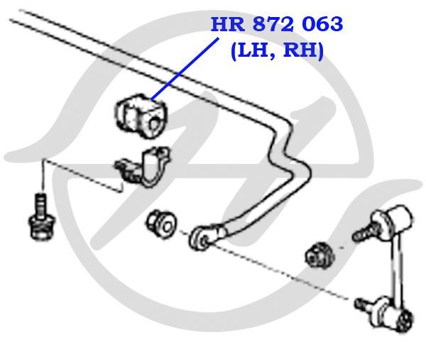 Втулка (сайлентблок) заднего стабилизатора для Honda Accord Coupe USA 1998-2003 hr872063 Hanse