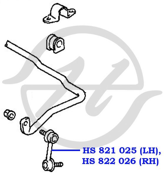Тяга стабилизатора передней подвески, правая HS822026 Hanse