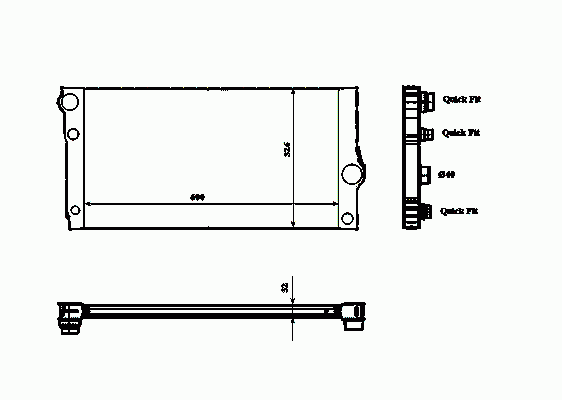 Радиатор, охлаждение двигателя 53817 Nrf