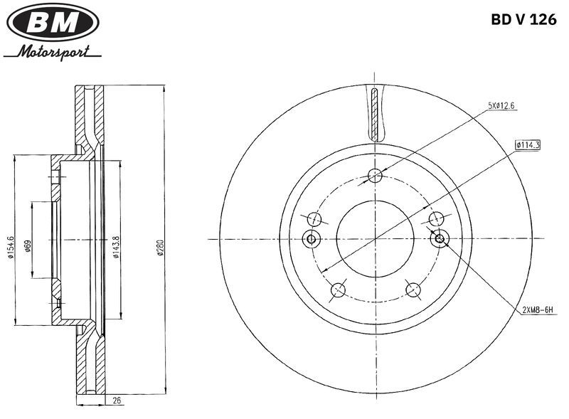 Тормозные диски передние bdv126 BM