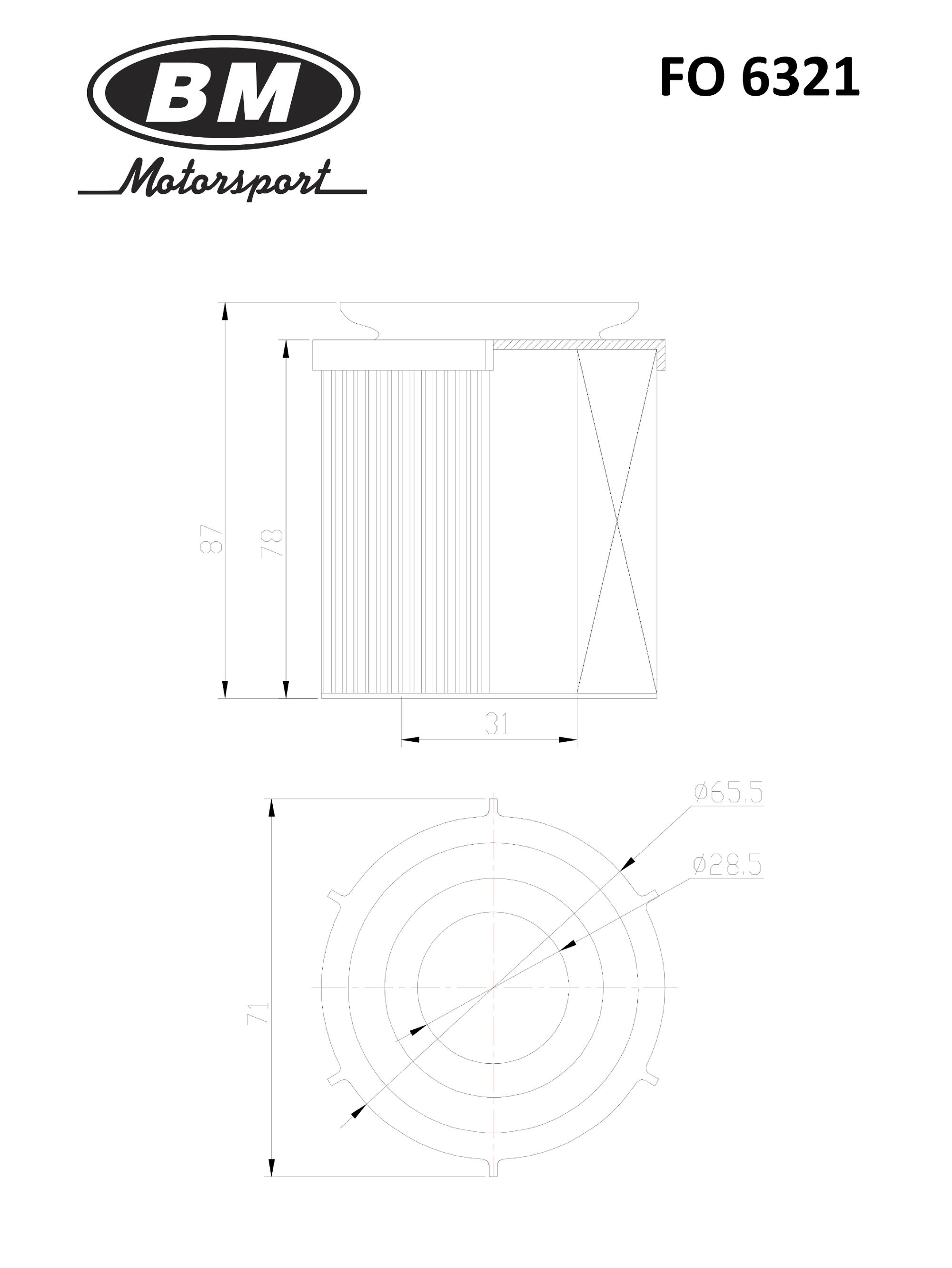 Фильтр масляный,MERCEDES-BENZ fo6321 BM