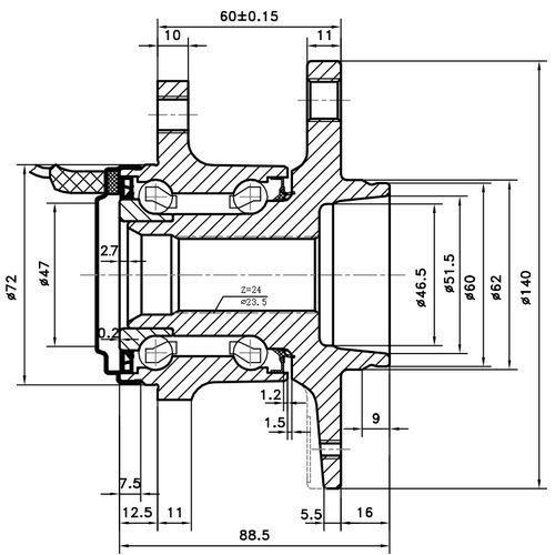 Ступичный узел зад Z89483R Zikmar