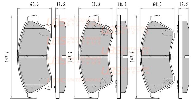 Тормозные колодки OPEL ASTRA J 09-/12-/14-/MOKKA 12-/ZAFIRA C 11-/14-/CHEVROLET AVEO (T300) 11-/12-/ b1104007 UBS