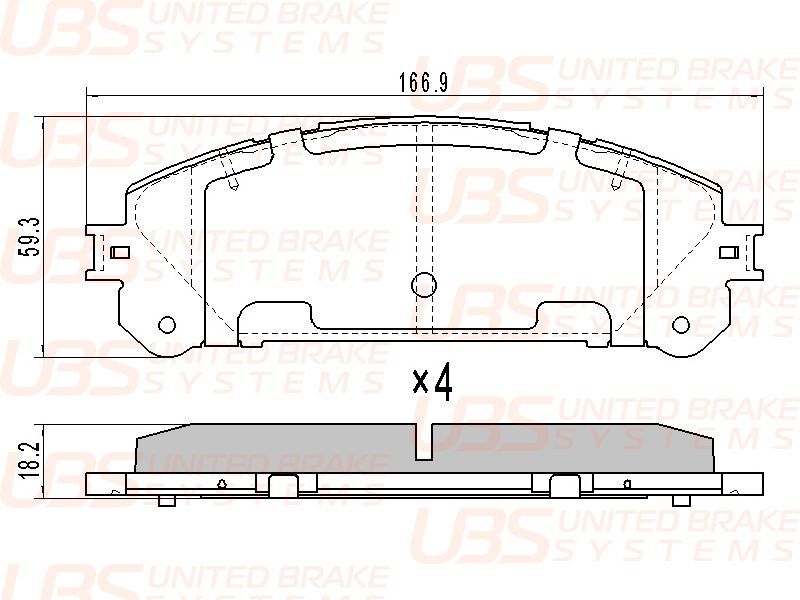 Тормозные колодки LEXUS RX (GYL_) (09-) передние, в комплекте со смазкой (5г) B1110023 UBS