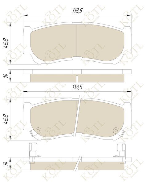 Колодки тормозные задние дисковые к-кт для Hyundai Santa Fe (CM) 2006-2012 3419kt KoTL