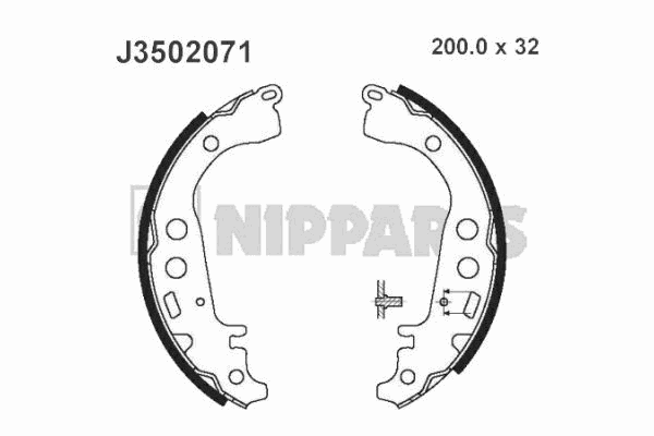 Колодки барабанные к-кт для Scion xA 2004-2006 J3502071 Nipparts