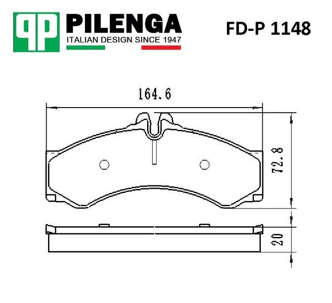 Колодки тормозные дисковые передние, со скобами fdp1148 Pilenga