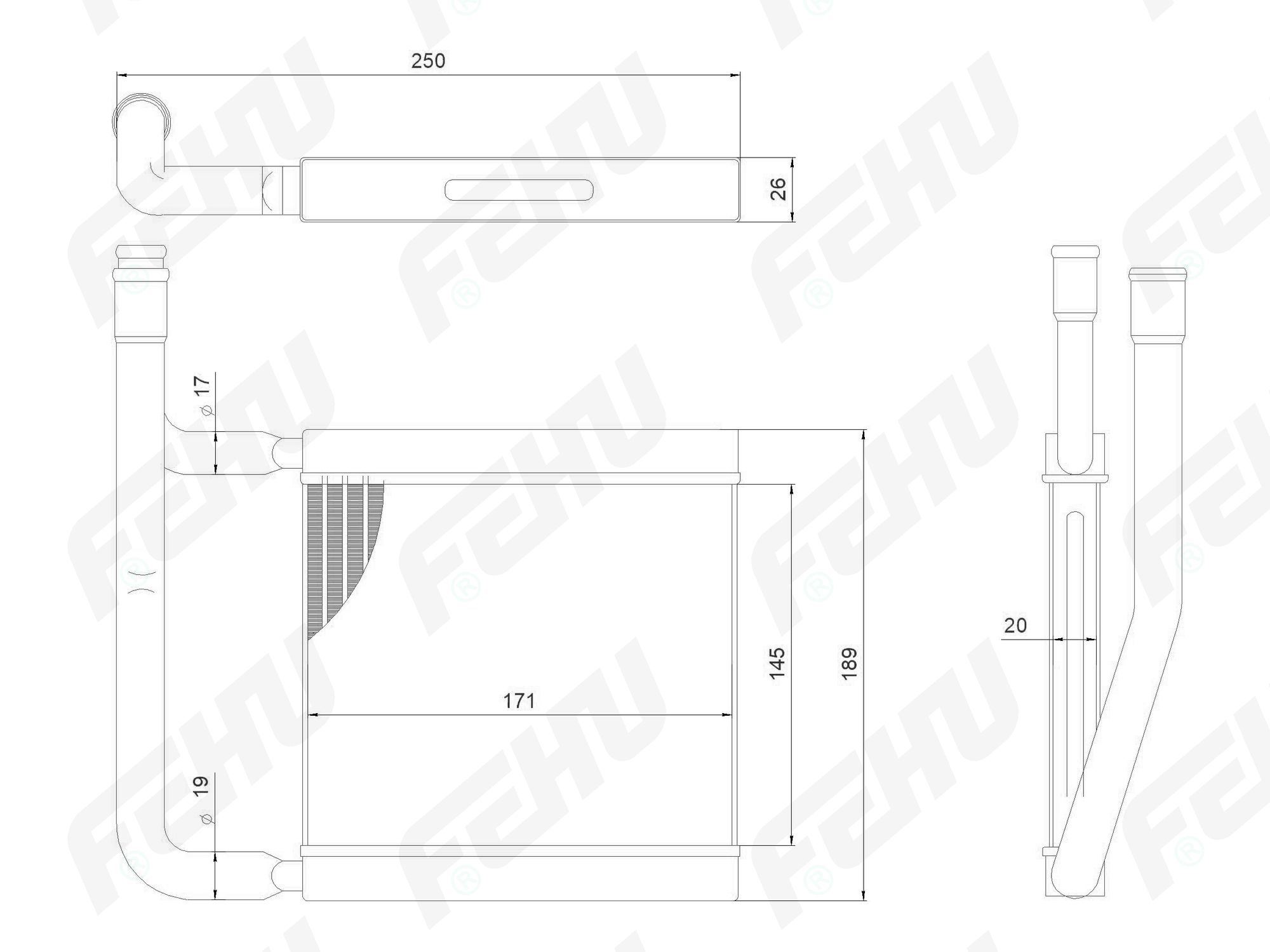 Радиатор отопителя ВАЗ 2190/ Datsun on-DO 2014-/mi-DO 2015- frh1083 Fehu